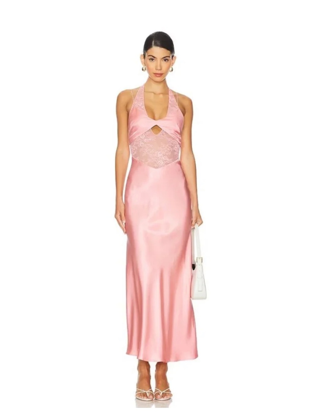bec + bridge Pink Satin Lace Maxi Dress - Picture 2 of 6